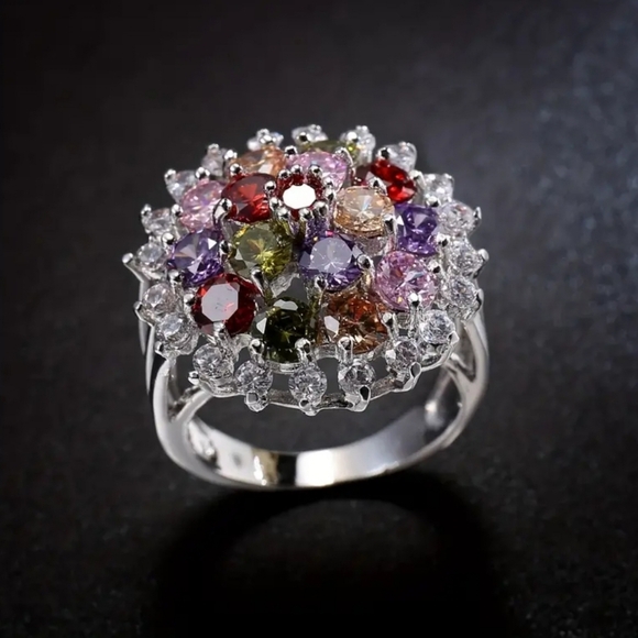 Gorgeous Multi Colored Cocktail Ring - Picture 6 of 6
